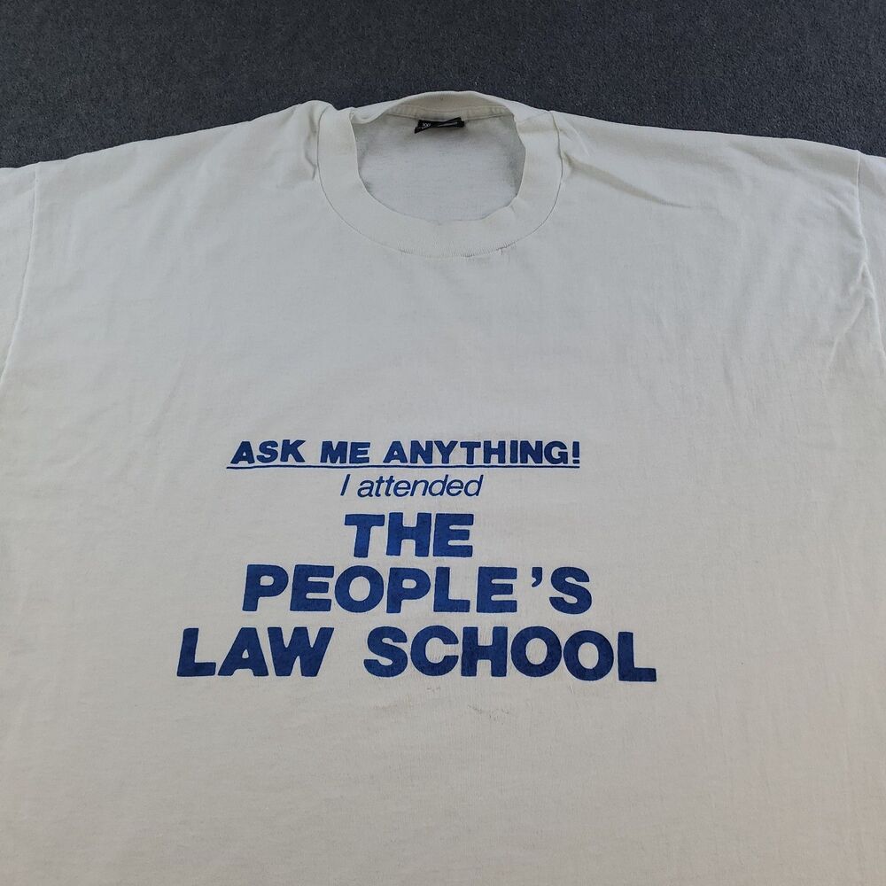 Vintage Law school Tshirt Men's Size 2XL White Single Stitch Virginia College